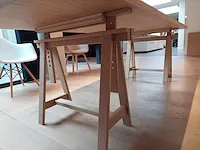 Houten tafel op schragen - afbeelding 7 van  8