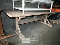 Houten tafel + salontafel - afbeelding 4 van  7
