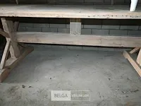 Houten tafel + salontafel - afbeelding 6 van  7