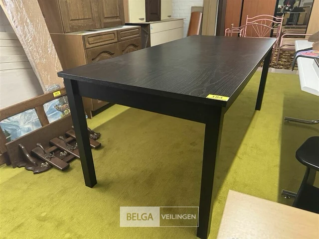 Houten tafel zwart l135xb84xh73 cm - afbeelding 2 van  2