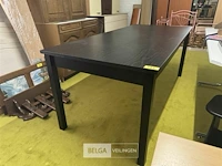 Houten tafel zwart l135xb84xh73 cm - afbeelding 2 van  2
