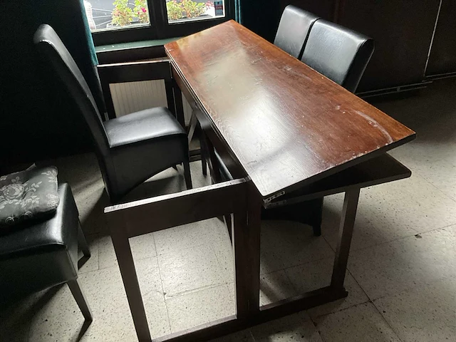 Houten tafel+4 stoelen - afbeelding 7 van  8
