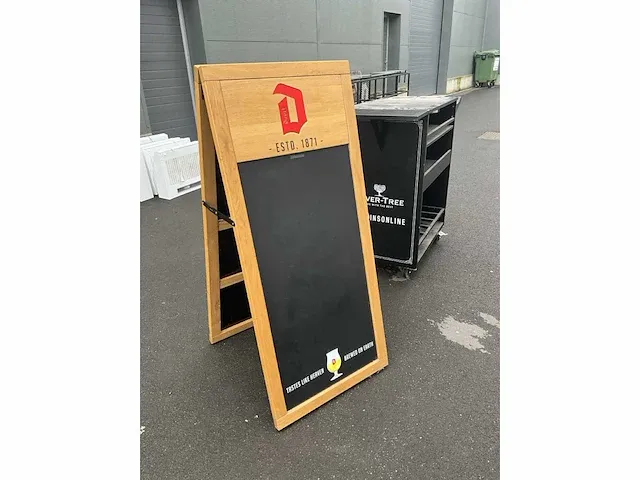 Houten trolley “fever-tree” + krijtbord “duvel” - afbeelding 4 van  11