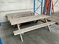 Houten tuinbank (2x) - afbeelding 1 van  4