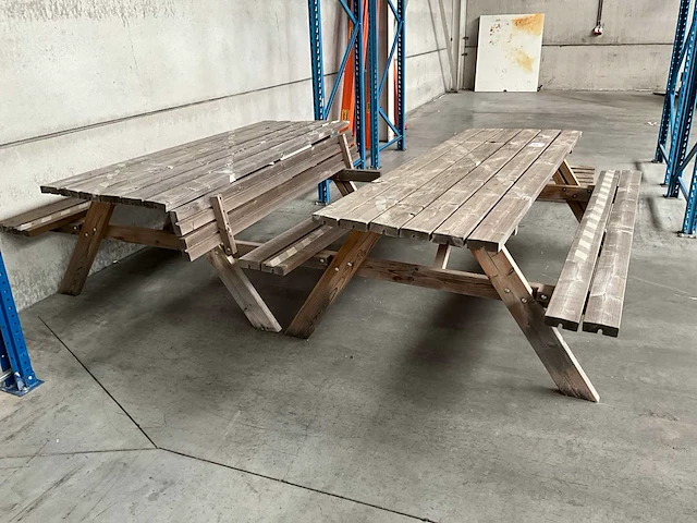 Houten tuinbank (2x) - afbeelding 2 van  4