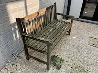Houten tuinbank, afm plm 150 x 66 x 91cm - afbeelding 2 van  2