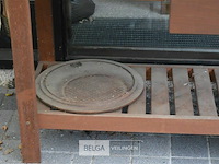 Houten verrijdbare buitenkeuken met inhoud - afbeelding 2 van  6