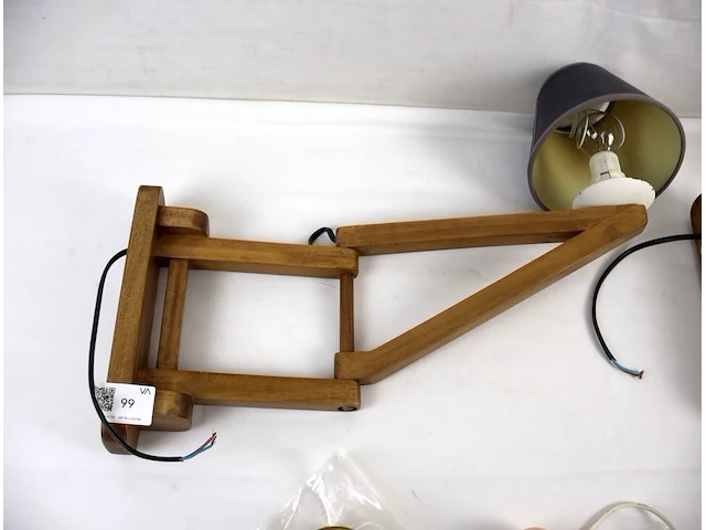 Houten wandlamp (x2) - afbeelding 2 van  5