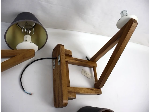 Houten wandlamp (x2) - afbeelding 3 van  5