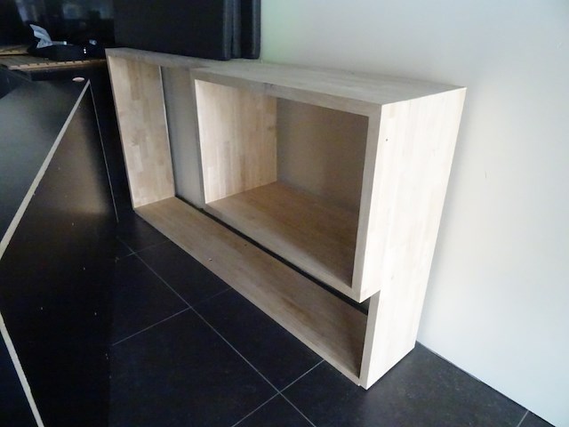 Houten wandmeubel + kast - afbeelding 2 van  4