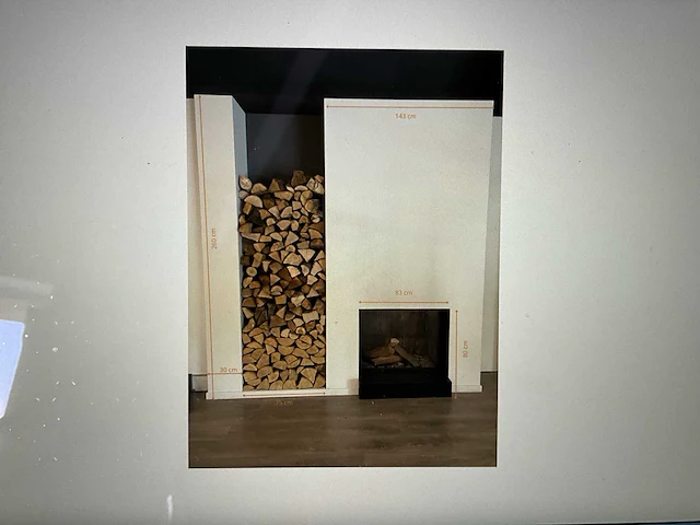 Houthaard igreen l 825/635 incl. haardwand - afbeelding 6 van  6