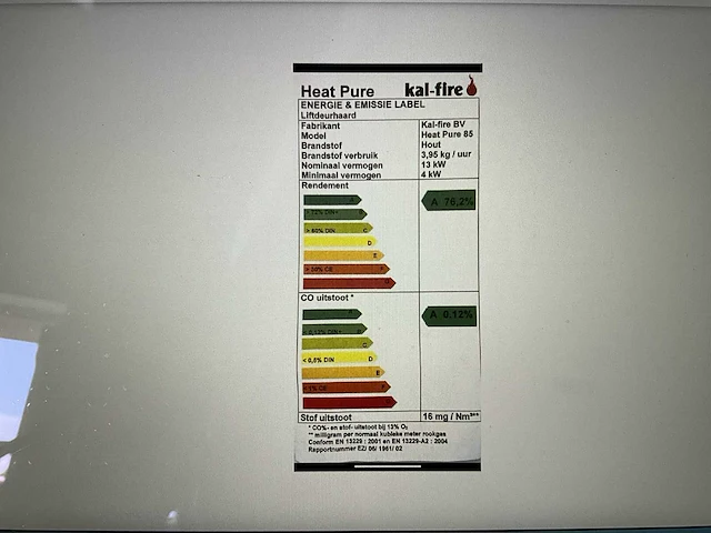 Houthaard kalfire heat pure 85 incl. haardwand - afbeelding 4 van  13