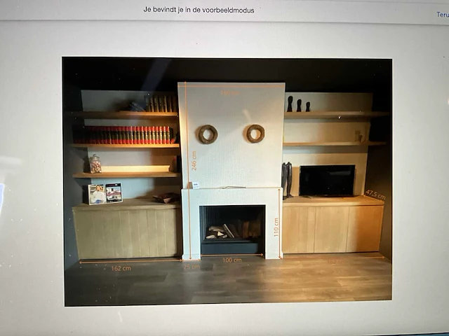 Houthaard kalfire w100/61f incl. haardwand - afbeelding 4 van  12