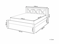 Houtkleurig tweepersoonsbed 140 x 200 cm - afbeelding 4 van  4