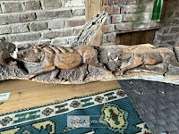 Houtsculptuur met everzwijnen - afbeelding 3 van  3