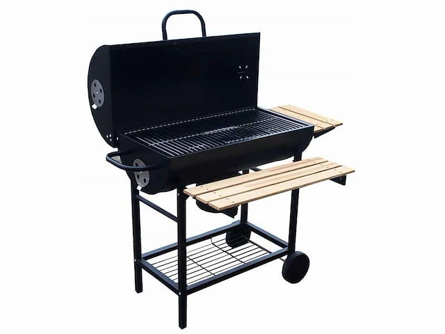 Houtskool bbq 3 roosters met deksel thermometer grill 71x36 cm - afbeelding 2 van  6