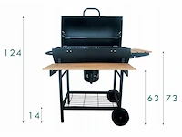 Houtskool bbq 3 roosters met deksel thermometer grill 71x36 cm - afbeelding 4 van  6