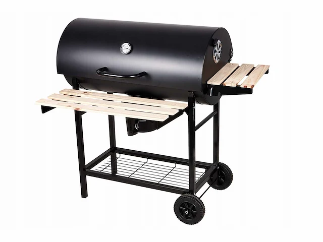 Houtskool bbq 3 roosters met deksel thermometer grill 71x36 cm - afbeelding 6 van  6