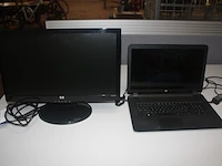 Hp laptop met adapter, hp beeldscherm (1,2)