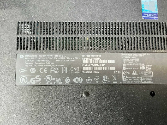 Hp probook 650g3 laptop - afbeelding 6 van  6
