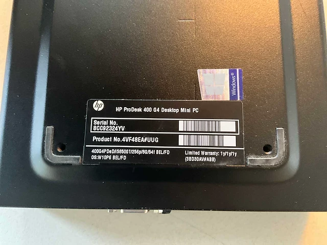 Hp prodesk 400 g4 desktop mini pc - afbeelding 3 van  4