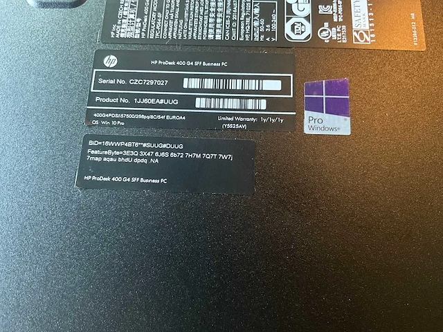 Hp prodesk 400 g4 sff desktop pc - afbeelding 4 van  5