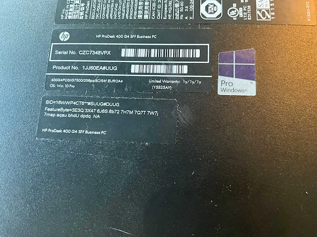 Hp prodesk 400 g4 sff desktop pc - afbeelding 5 van  5