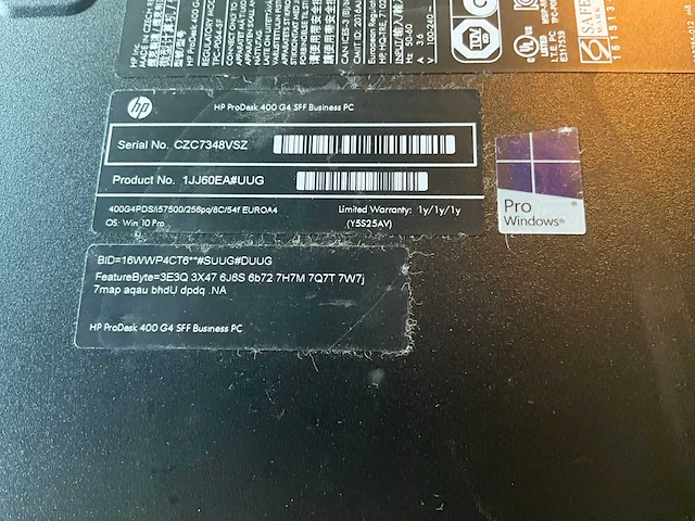 Hp prodesk 400 g4 sff desktop pc - afbeelding 5 van  5