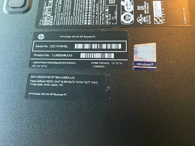 Hp prodesk 400 g4 sff desktop pc - afbeelding 4 van  4