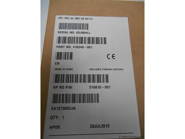Hp sps-dvr hd 300gb 12g 15k 3,5 sas nieuw - afbeelding 1 van  1