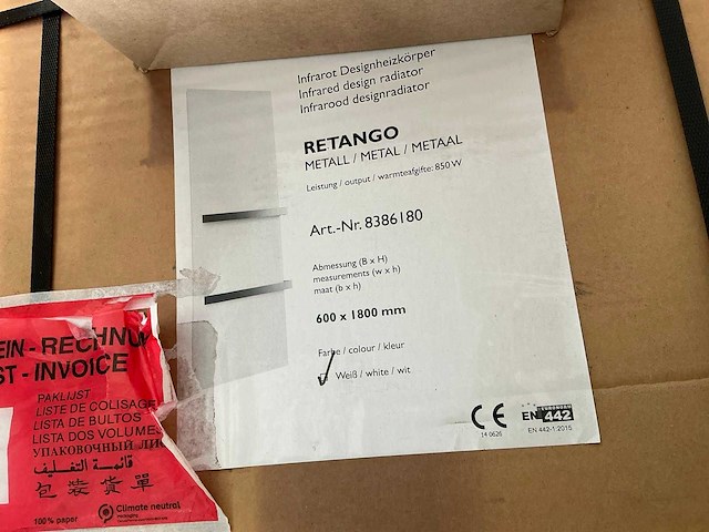 Hsk retango infrarood designradiator - afbeelding 1 van  2