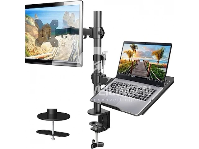 Huanuo monitorarm met laptoplade - afbeelding 4 van  5