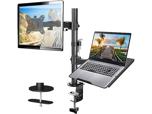Huanuo monitorarm met laptoplade - afbeelding 1 van  4