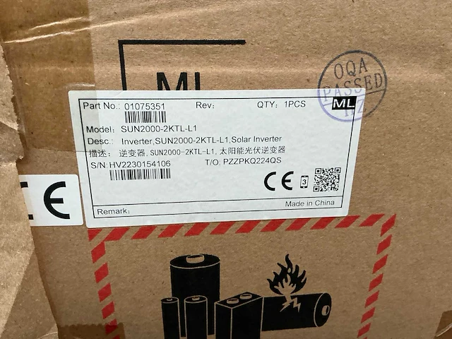 Huawei sun 2000-2ktl-l1 omvormer - afbeelding 3 van  3