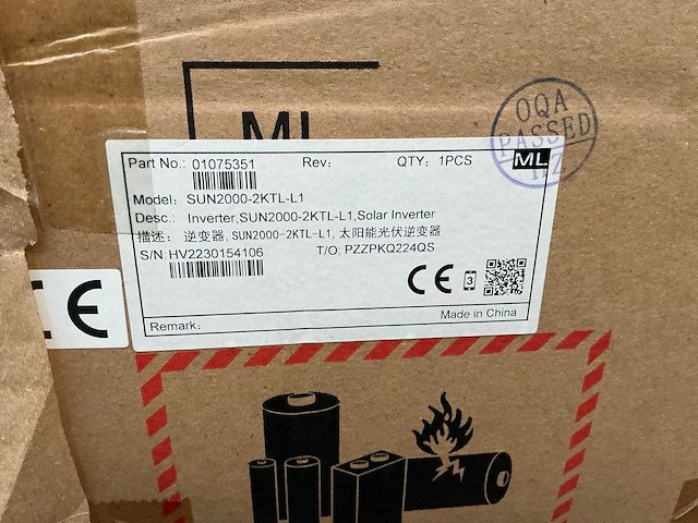 Huawei sun 2000-2ktl-l1 omvormer - afbeelding 3 van  3