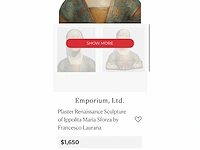 Huge italian renaissance sculpture bust princessa eleonora d'aragona. after francesco laurana (1430-1502) - afbeelding 7 van  17