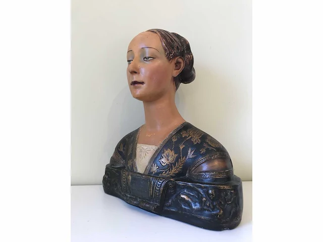 Huge italian renaissance sculpture bust princessa eleonora d'aragona. after francesco laurana (1430-1502) - afbeelding 1 van  17