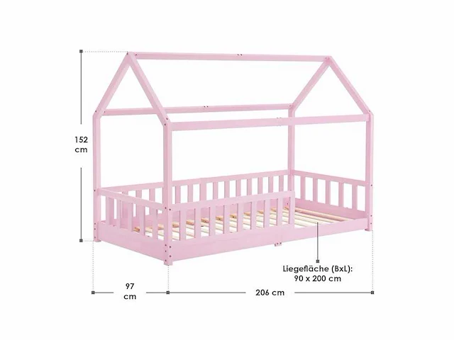 Huisbed met valbeveiliging, bedbodem - 90x200 - afbeelding 4 van  4