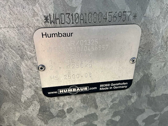 Humbaur machinetrailer 2500kg mtm *export* - afbeelding 9 van  17