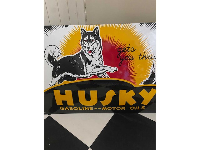 Husky - emaille bord - afbeelding 2 van  2