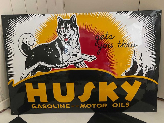 Husky - emaille bord - afbeelding 1 van  2