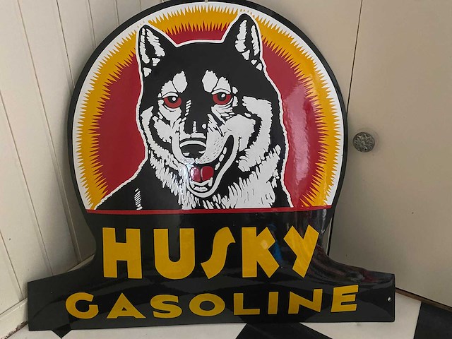 Husky gasoline- emaille bord - afbeelding 1 van  1