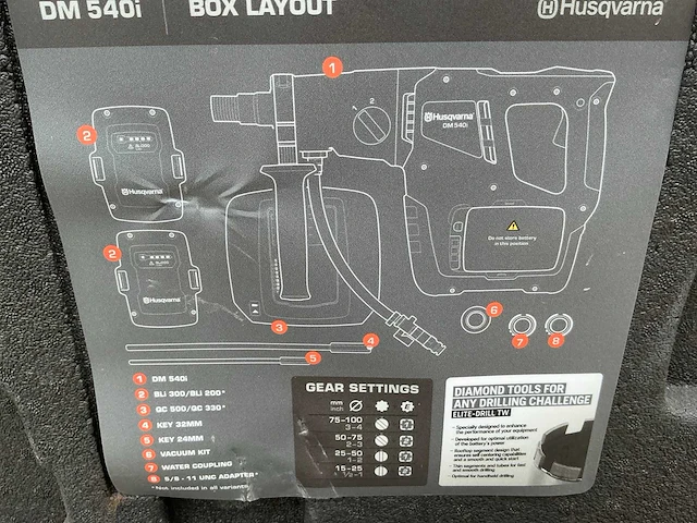 Husqvarna dm540i accu-kernboormachine - afbeelding 2 van  18