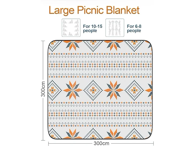 Huthim picknickdeken (300 x 300 cm) - afbeelding 2 van  4
