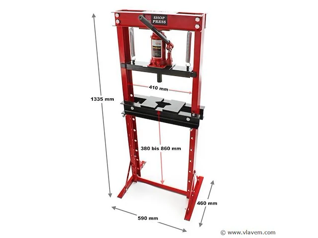 Hydraulische werkplaatspers met 12 ton persdruk - afbeelding 1 van  3
