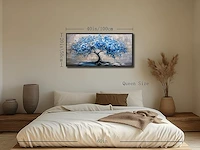 Hyidecorart canvas "blauwe bloemenboom des levens" - afbeelding 2 van  3