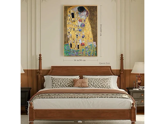 Hyidecorart canvas "de kus" van gustav klimt - afbeelding 2 van  3