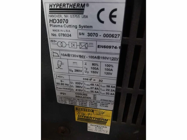 Hypertherm hd3070 plasmasnijmachine - afbeelding 11 van  11