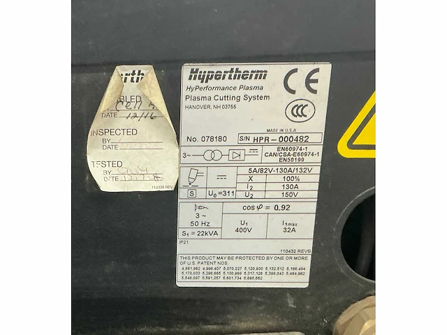 Hypertherm hpr 130 plasmasnijmachine - afbeelding 7 van  16