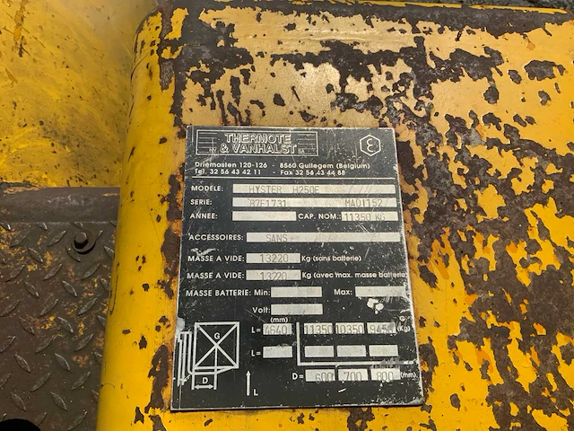 Hyster h250e vorkheftruck - afbeelding 10 van  21